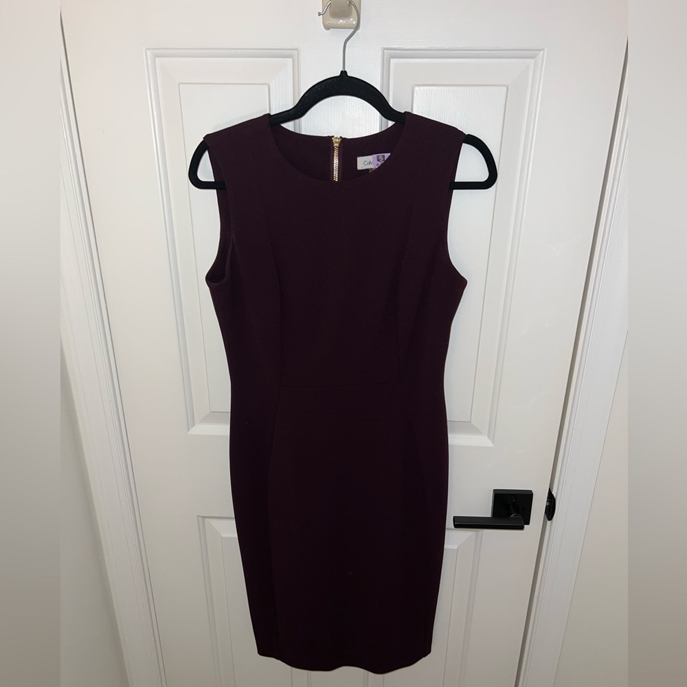 Calvin Klein Solid Sleeveless Sheath Dress